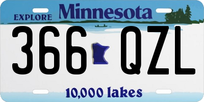 MN license plate 366QZL