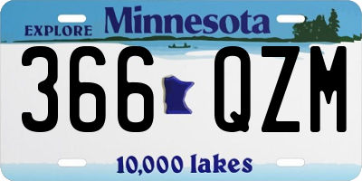 MN license plate 366QZM