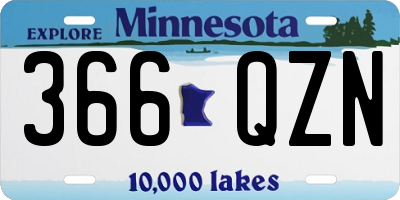 MN license plate 366QZN