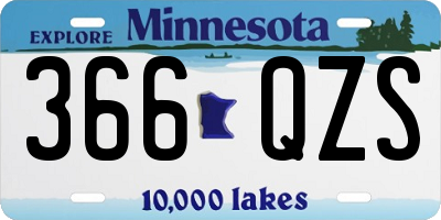 MN license plate 366QZS