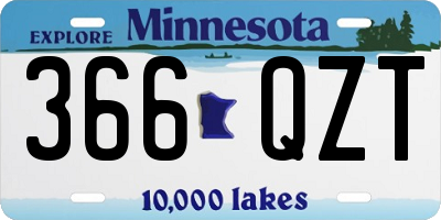 MN license plate 366QZT