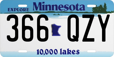 MN license plate 366QZY