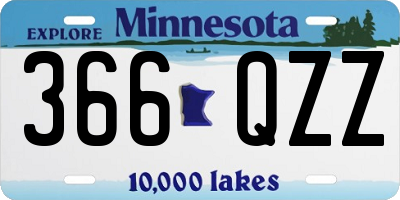 MN license plate 366QZZ