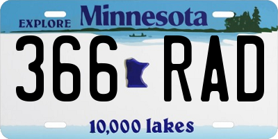 MN license plate 366RAD