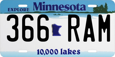 MN license plate 366RAM
