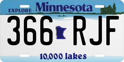 MN license plate 366RJF