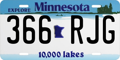 MN license plate 366RJG