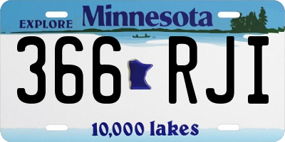MN license plate 366RJI