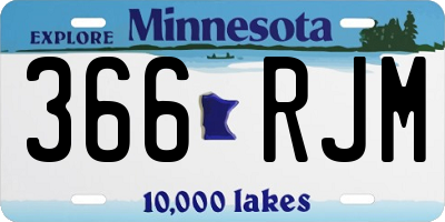 MN license plate 366RJM