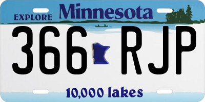 MN license plate 366RJP