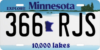 MN license plate 366RJS