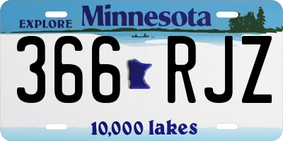 MN license plate 366RJZ