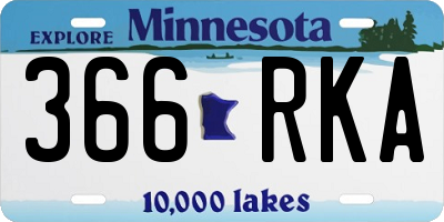 MN license plate 366RKA