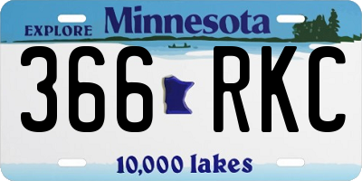 MN license plate 366RKC