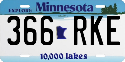 MN license plate 366RKE