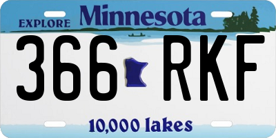 MN license plate 366RKF