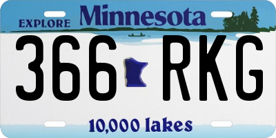 MN license plate 366RKG