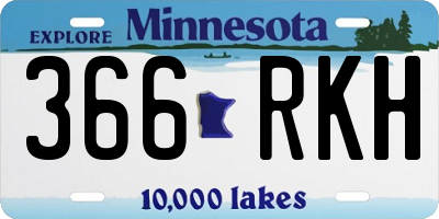 MN license plate 366RKH