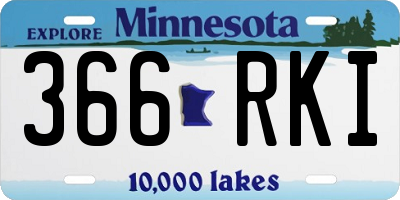 MN license plate 366RKI
