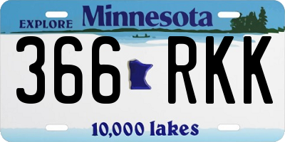 MN license plate 366RKK
