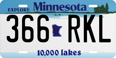 MN license plate 366RKL