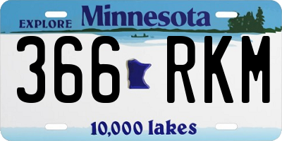 MN license plate 366RKM