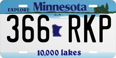 MN license plate 366RKP