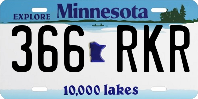 MN license plate 366RKR
