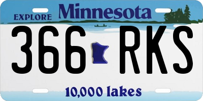 MN license plate 366RKS