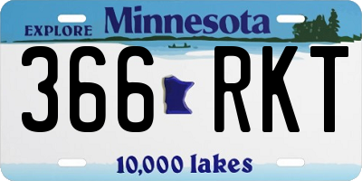 MN license plate 366RKT