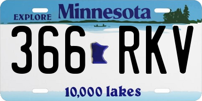 MN license plate 366RKV