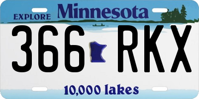 MN license plate 366RKX