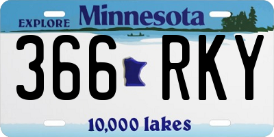 MN license plate 366RKY