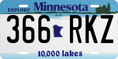 MN license plate 366RKZ