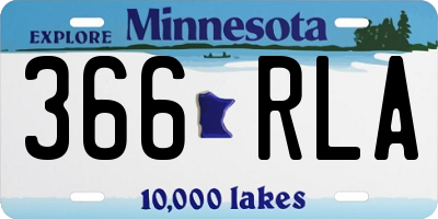MN license plate 366RLA