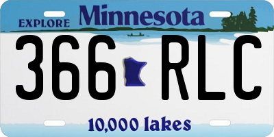 MN license plate 366RLC
