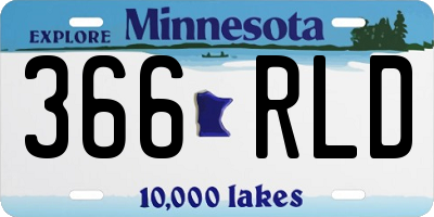 MN license plate 366RLD