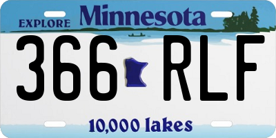 MN license plate 366RLF