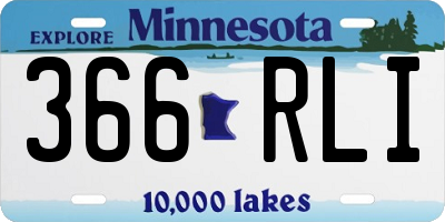 MN license plate 366RLI