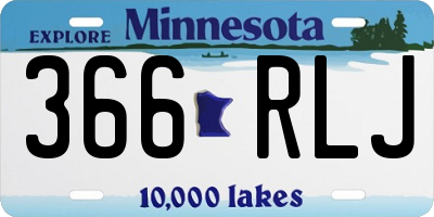 MN license plate 366RLJ