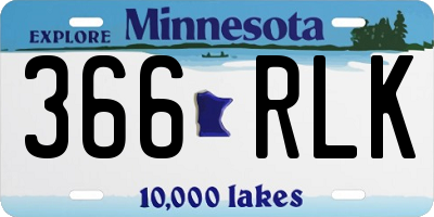MN license plate 366RLK
