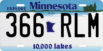 MN license plate 366RLM