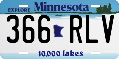 MN license plate 366RLV