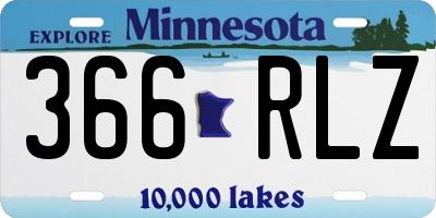 MN license plate 366RLZ
