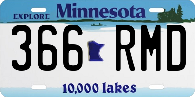 MN license plate 366RMD