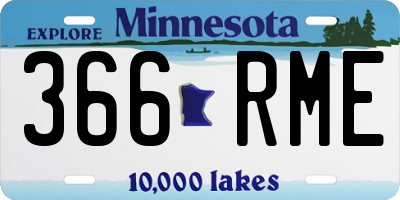 MN license plate 366RME