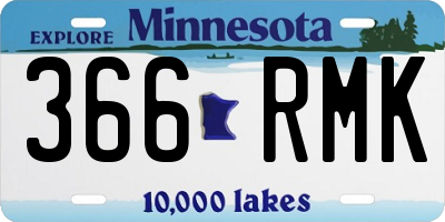 MN license plate 366RMK