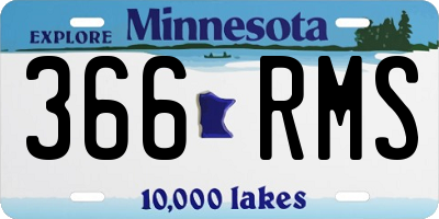 MN license plate 366RMS
