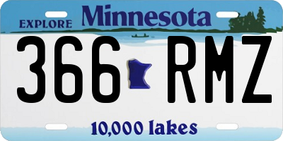 MN license plate 366RMZ
