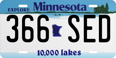 MN license plate 366SED